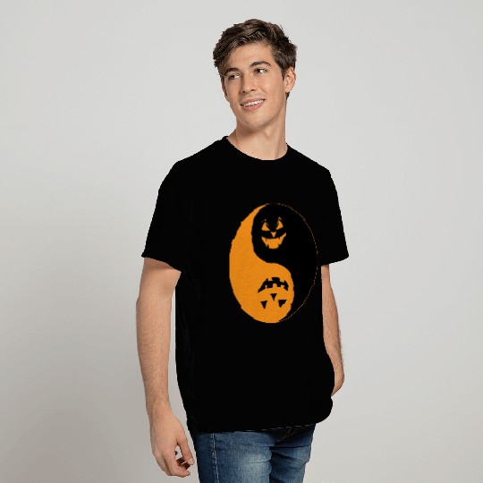 Halloween Jack O Lantern Yin Yang T Shirts