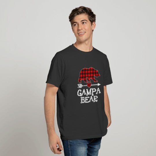 Gampa Bear Pajama Red Plaid Buffalo Family T Shirts
