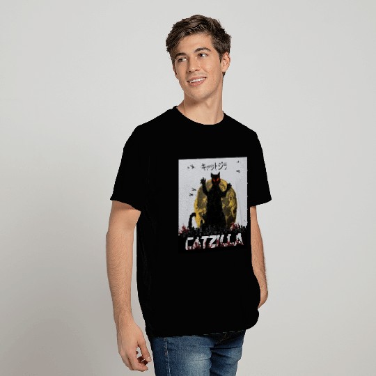 Catzilla funny cat T Shirts design