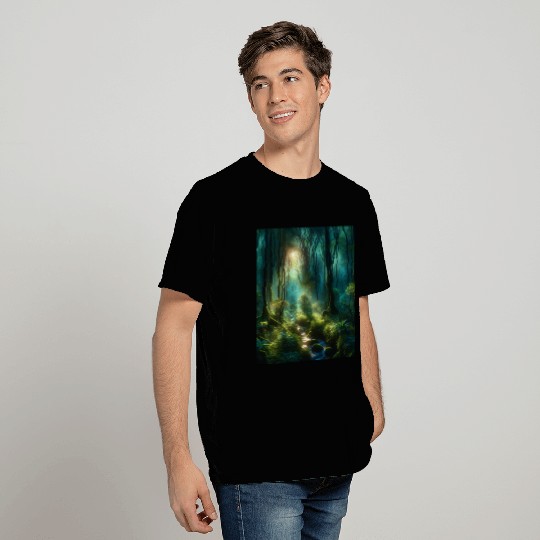 Twilight Enchantment A Mystical Forest Scene T Shirts