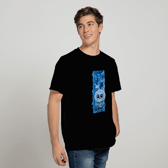 Owl Illustration in Ice Blue T Shirts