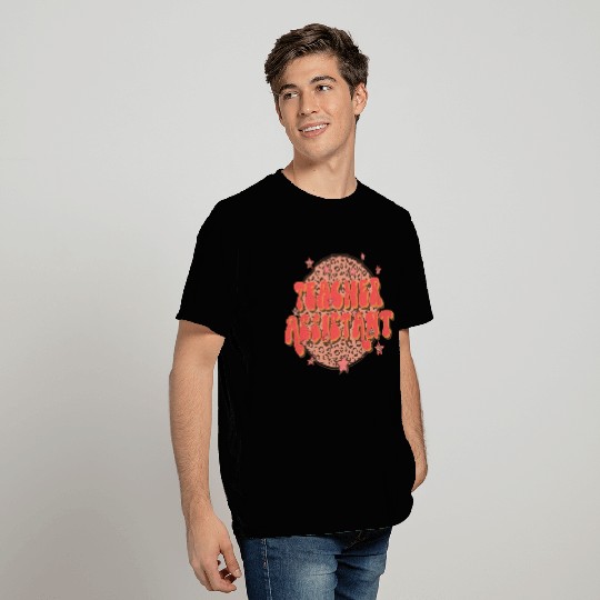 Retro Groovy Leopard Teacher Assistant T Shirts