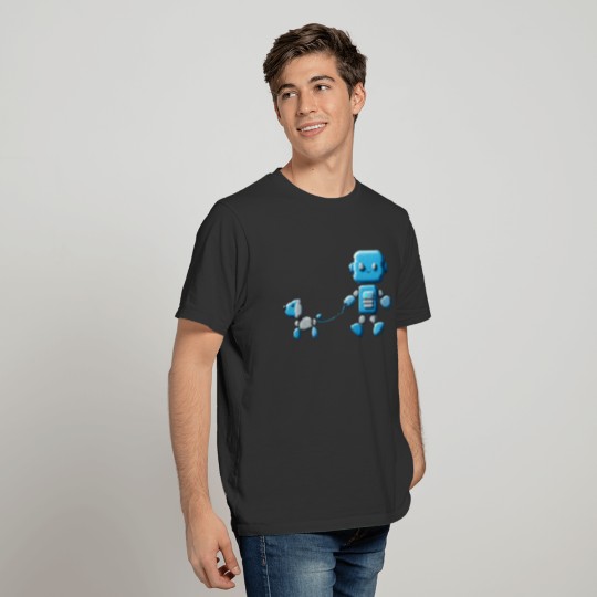 Pebble Pals Out for a Walk - Robot Walking Dog T Shirts
