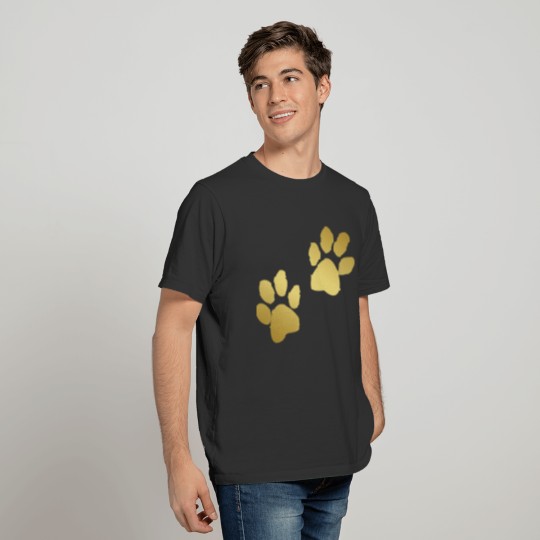 dog paw gold T Shirts