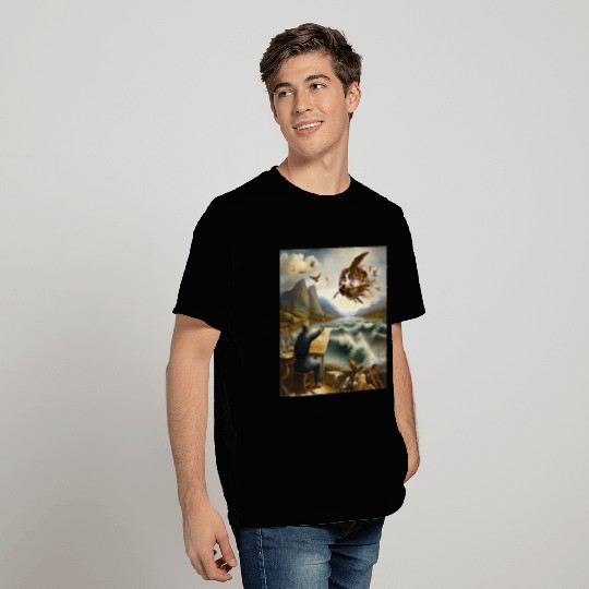 Leonardo painting an elliptical World T Shirts