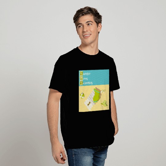 Summer means swimming beach scene T Shirts
