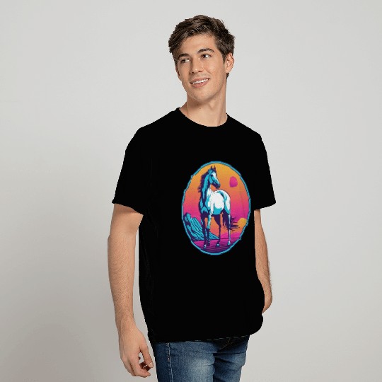 Synthwave Horse 3 T Shirts