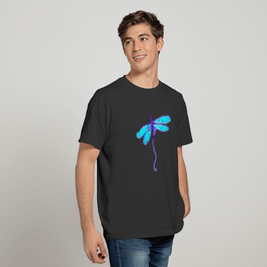 Blue Dragonfly Abstract Art to Wear T Shirts