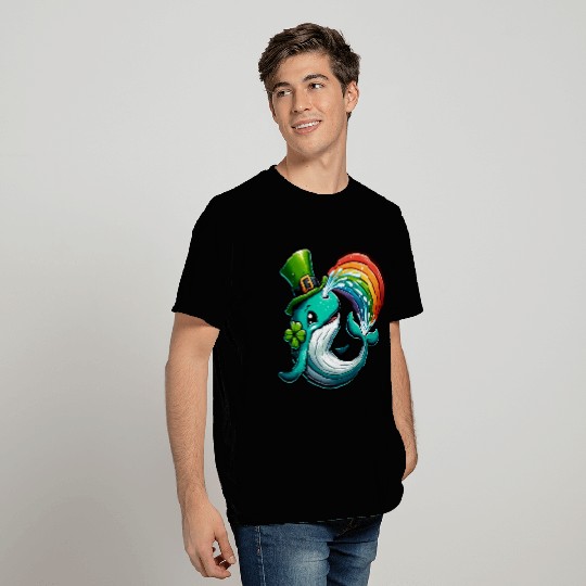 St. Patrick's Day Whale Cartoon T Shirts