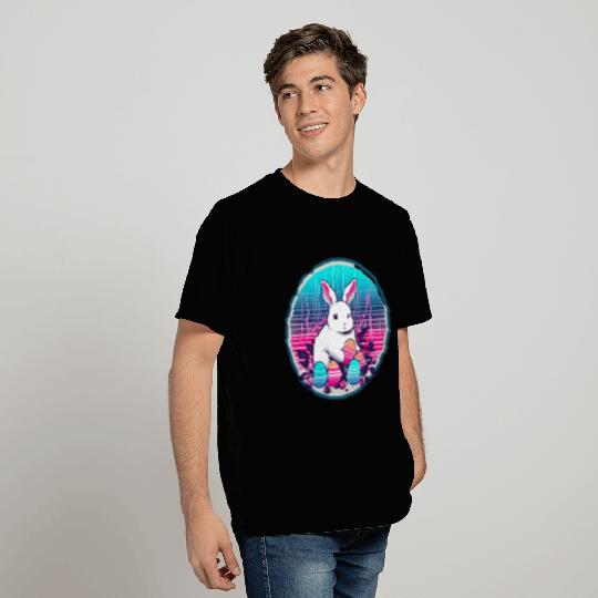White Easter Bunny with Eggs T Shirts