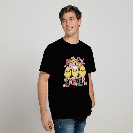 Happy Easter Easter eggs chicks Spring flowers T Shirts