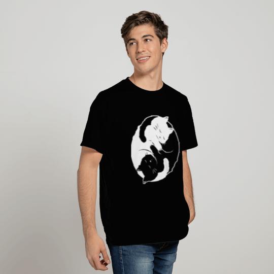 Ying Yang cat T Shirts