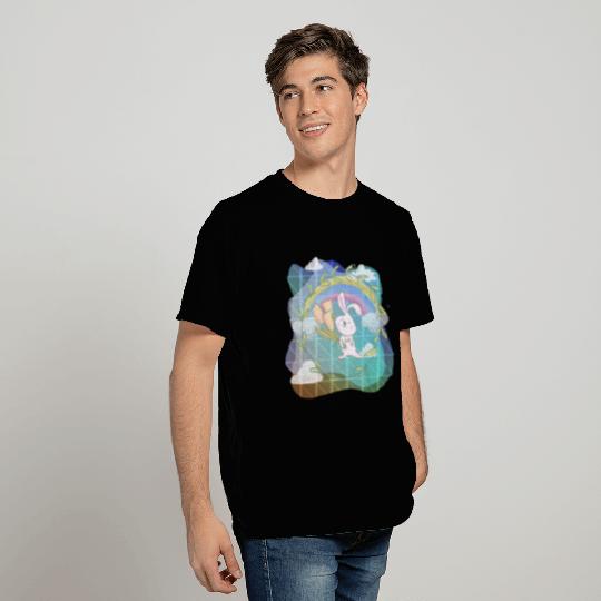 Cute Funny Easter Egg Rabbit With Flower Frame T Shirts