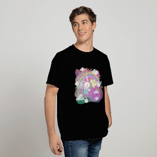 Cute Funny Easter Egg Rabbit With Flower Frame T Shirts