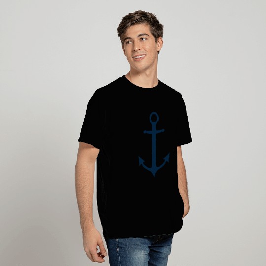 Navy Blue Sailing Boat Anchor T Shirts
