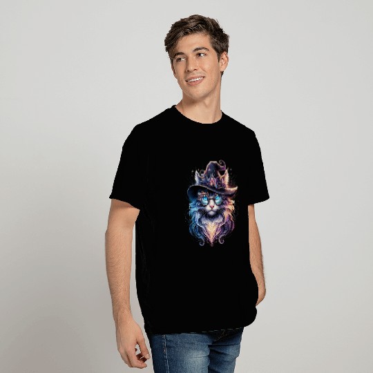Cat Fantasy "Enchanted Wizard Cat" T Shirts
