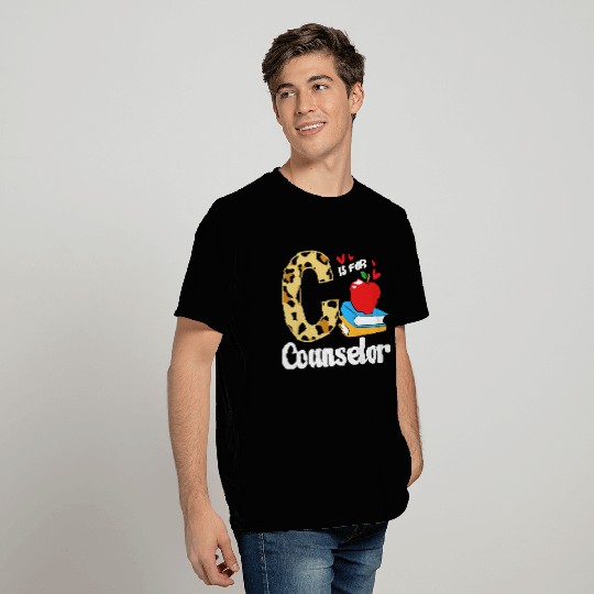 Leopard Print Back To School For School Counselor T Shirts
