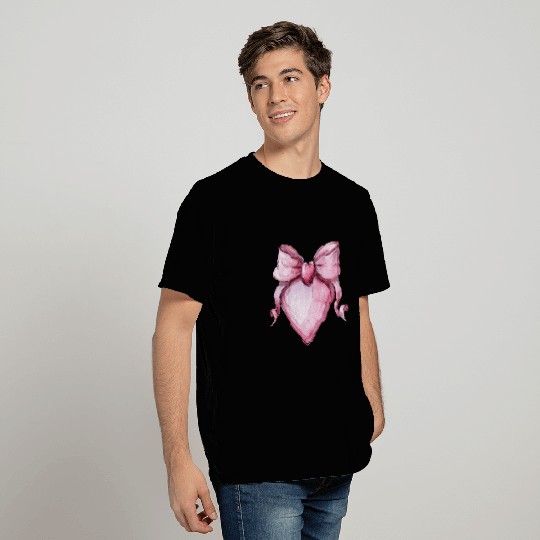 Heart with a pink bow T Shirts