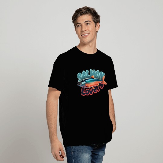 Salmon Lovers 3d Illustration T Shirts