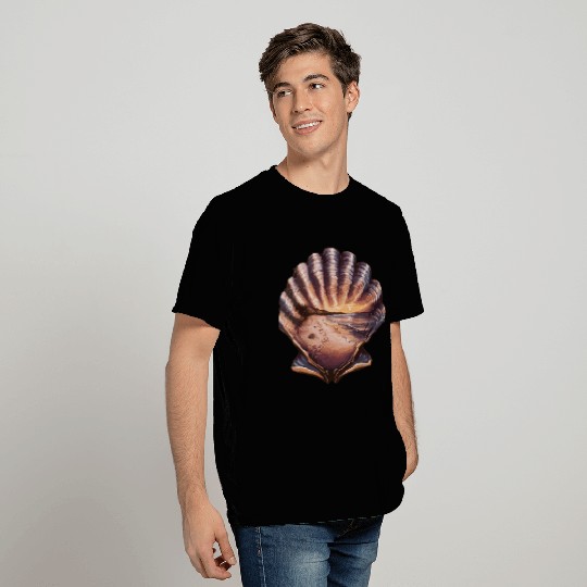 Seashell Beach Scene Serene Ocean Landscape T Shirts