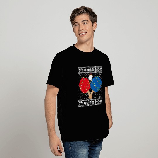 Table Tennis Player Ugly Christmas T Shirts