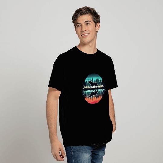 wolf forest Reflection Scenic Wilderness lovers T Shirts