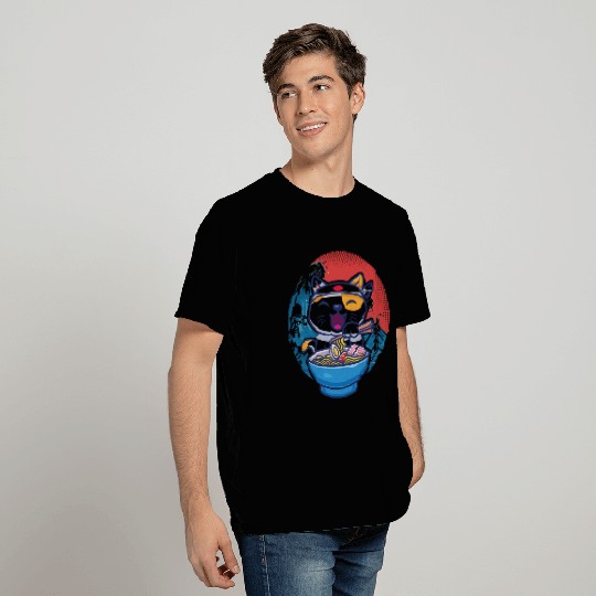 Japanese cat ramen T Shirts