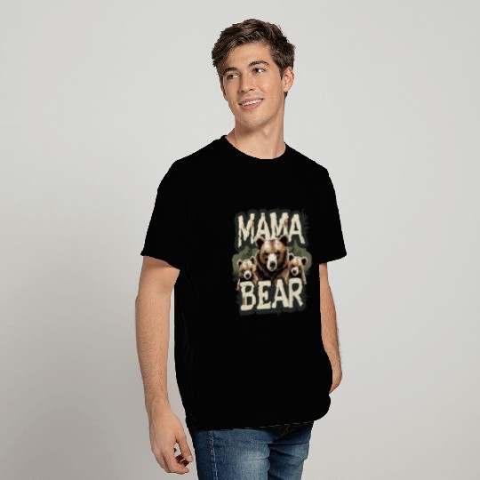 Mama Bear & Cubs Rustic T Shirts for Moms