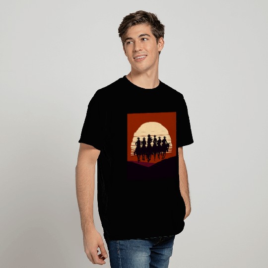 Western Silhouette Sunset T Shirts