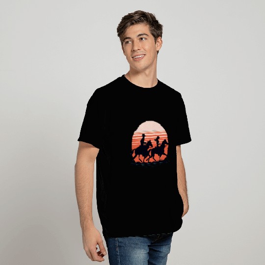 Equestrian Sunset Silhouette T Shirts