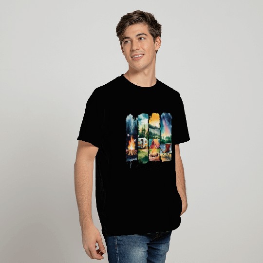 Brushstroke Camping Life T Shirts