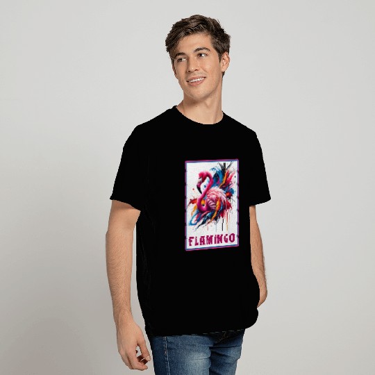 Graffiti Flamingo Explosion T Shirts