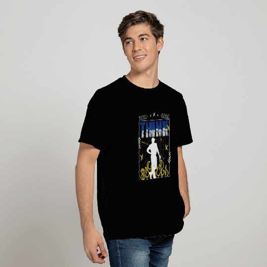 Think Abstract Player Silhouette Flames Art T Shirts
