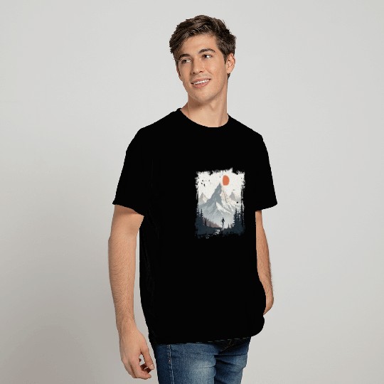 Serene Mountain Wilderness Scene T Shirts