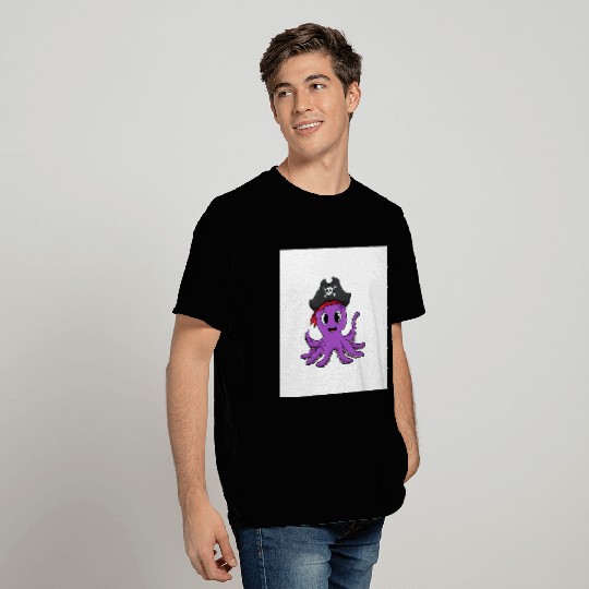 Friendly Octopus Pirate T Shirts -Cute Ocean Animal