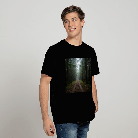 Serene Forest Path Scenic T Shirts