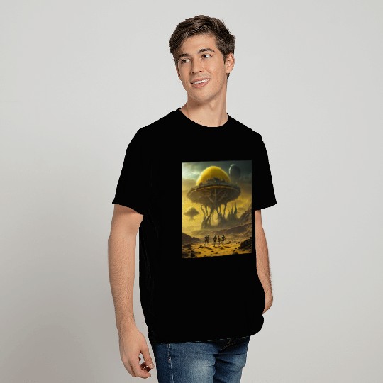 Alien Planetary Forest with Floating Cities T Shirts