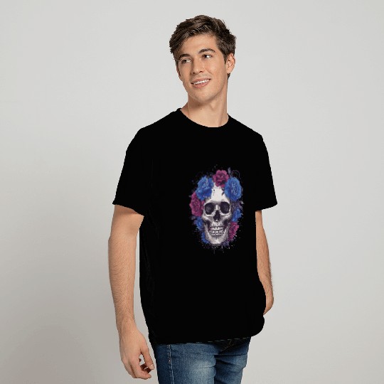 Floral Skull Art Print T Shirts