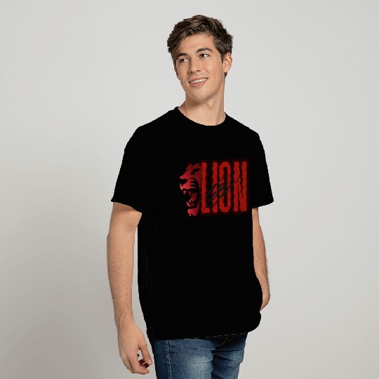Roaring Lion Emblem with Bold Typography T Shirts