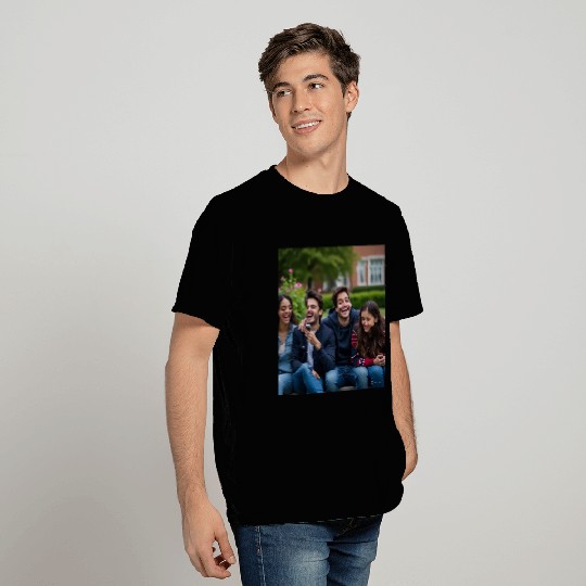 Joyful Group Friendship Illustration T Shirts