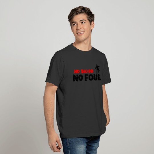 Basketball Slogan No Blood No Foul Used Look Retro T-shirt