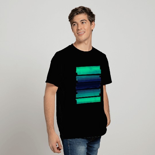 Light Green Gradient Stripes T Shirts
