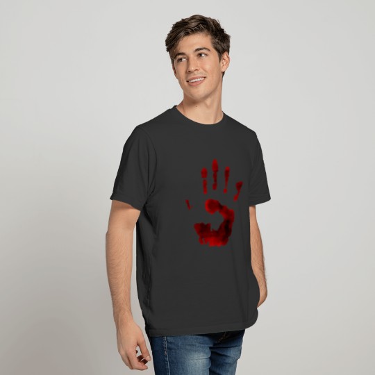 bloody hand stamp T-shirt