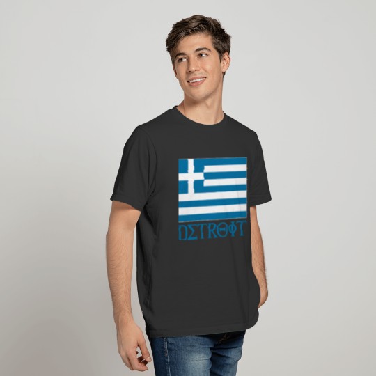 Detroit Greek Greece Flag Greektown T-shirt
