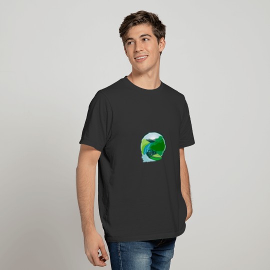 Jetboat River Canyon Mountain Oval Retro T-shirt