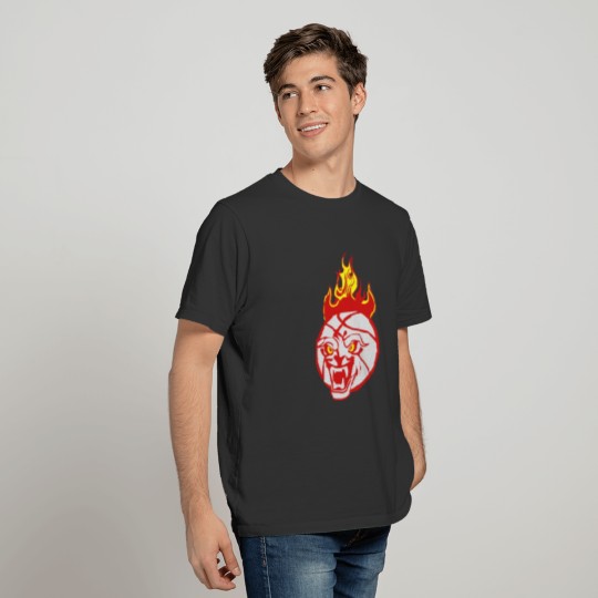 cartoon face basketball ball flame T-shirt
