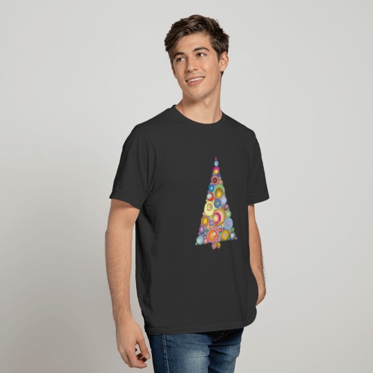 Colorful Abstract Circles Christmas Tree 3 T Shirts