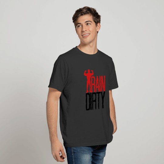 Silhouette posen train dirty weight lifting logo c T-shirt