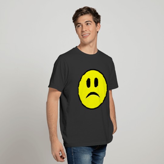 Sad smiley simple yellow T-shirt