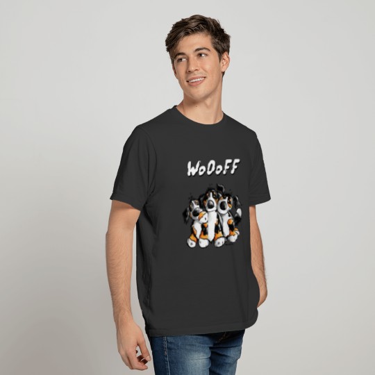 Woof Bernese Mountain Dogs - Gift - Cartoon T-shirt